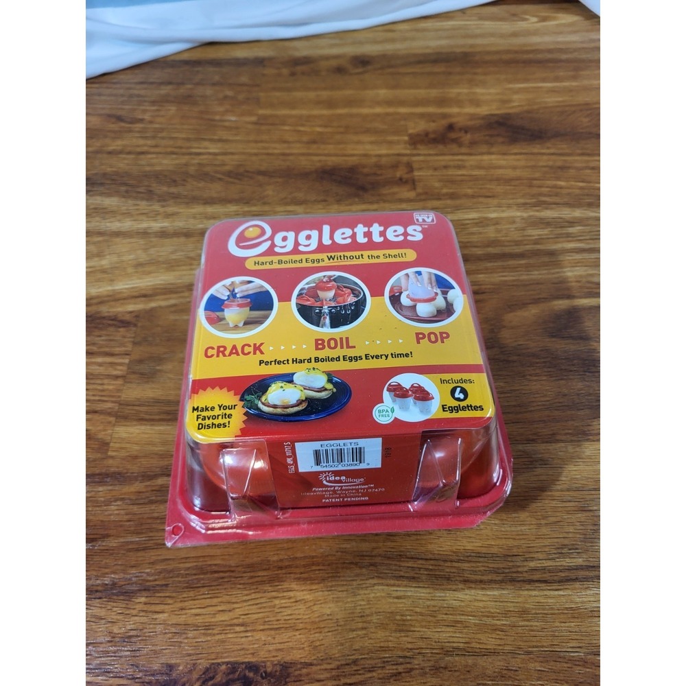 NEW Egglettes Egg‎ Cooker Hard Boiled Egg Pods, Set of 4, As Seen on TV - SEALED